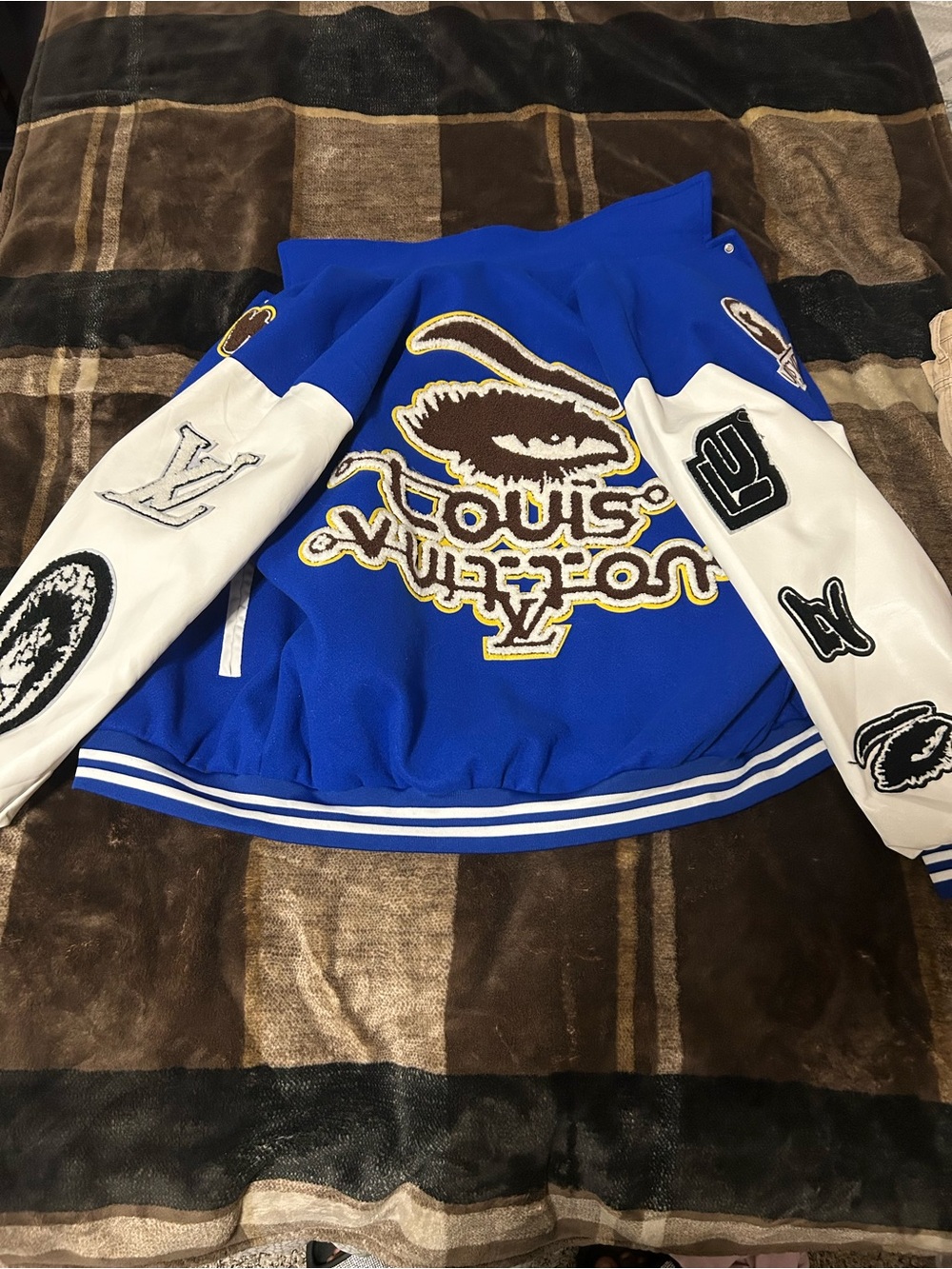Louis Vuitton Royal Blue and White Varsity Letterman Jacket